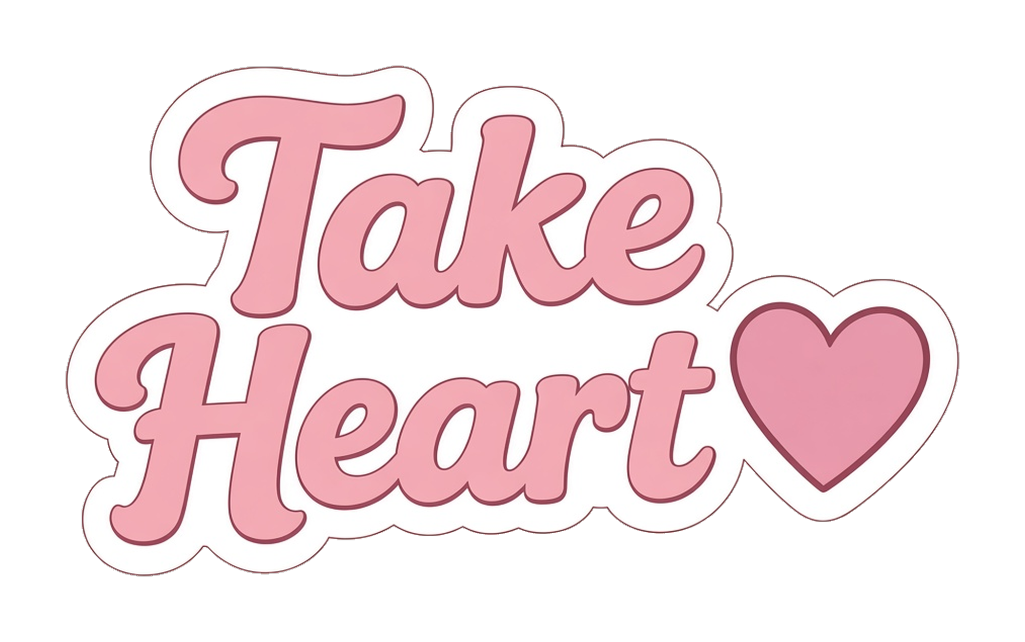 Take Heart text with a heart illustration